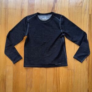 Woolskins Shirt Youth M Gray Merino Wool Blend Base Layer Long Sleeve Thermal